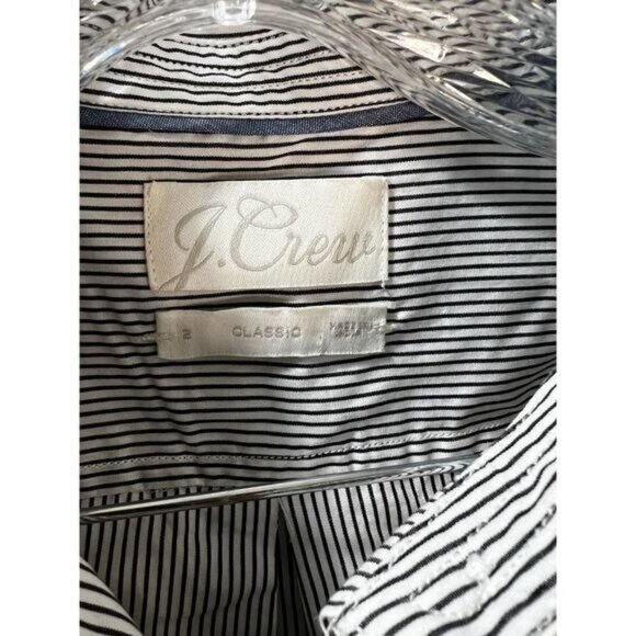 J.Crew Classic-fit Ruffleneck Shirt Stripe Size 2‎ NWOT - Picture 9 of 9